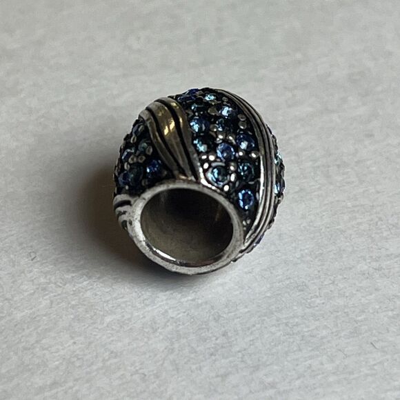 New Brighton ABC AMERICANA Silver Blue Bead Charm Spacer - Picture 2 of 3